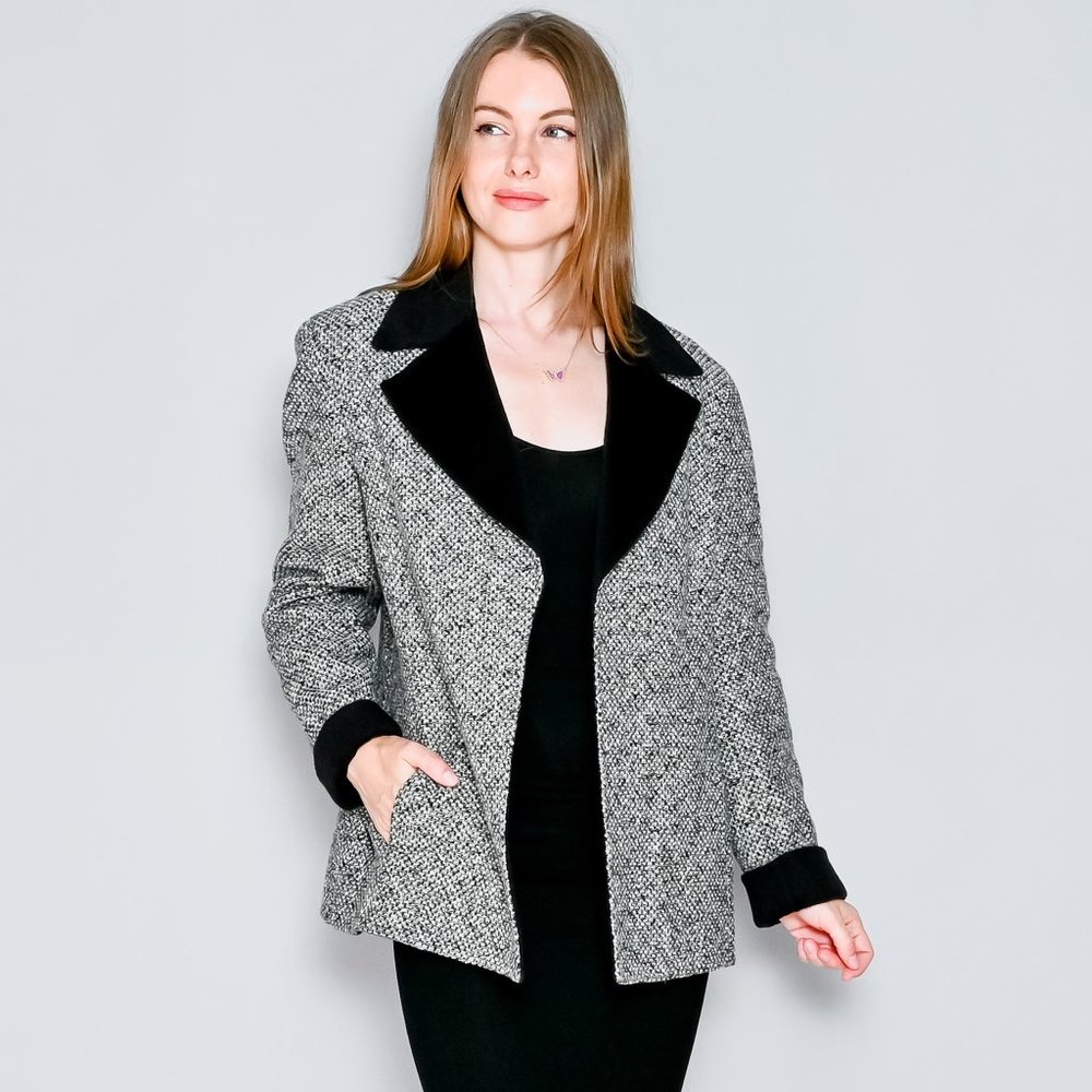 ESCADA Piacenza Wool Angora Tweed Jacket Sz 42